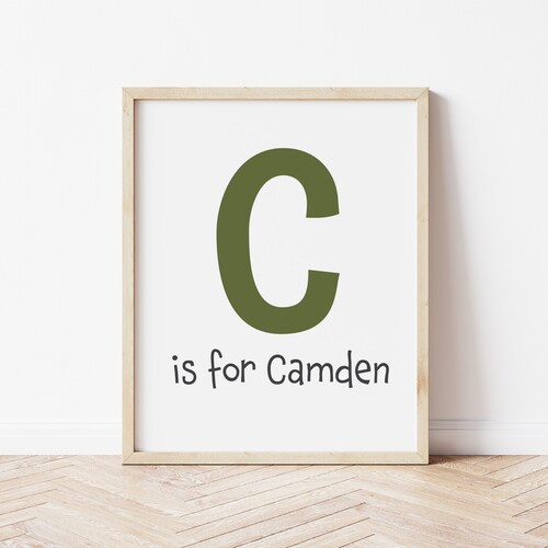 Custom Initial Name Printable Baby Wall Art Baby Boy Baby Etsy