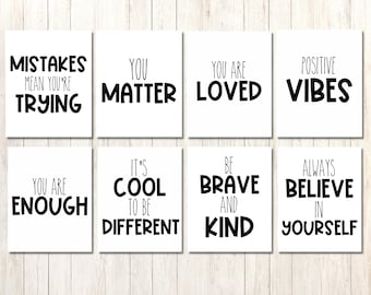 Inspirational Classroom Posters, Positive Affirmation, Classroom Decor, Growth Mindset, Printable Classroom Posters, Classroom Quotes