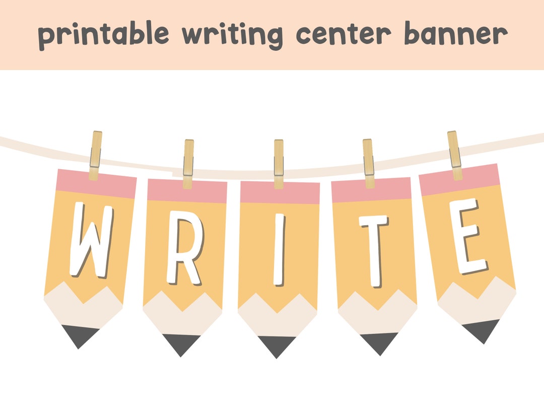 Classroom Writing Center Banner, Printable Write Banner, Classroom