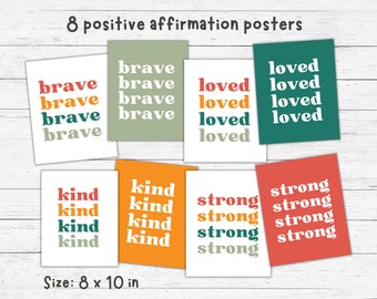 Retro Inspirational Classroom Posters, Positive Affirmation, Classroom Decor, Growth Mindset, Printable Classroom Posters, Classroom Quotes