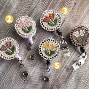 Badge Reel, Teacher Badge Reel, Nurse Badge Reel, Flower Badge Holder, Retractable Badge Reel, Valentine Badge Reel, Heart Badge Reel image 2