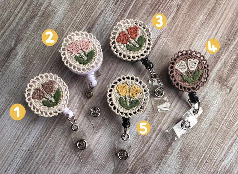 Badge Reel, Teacher Badge Reel, Nurse Badge Reel, Flower Badge Holder, Retractable Badge Reel, Valentine Badge Reel, Heart Badge Reel image 2