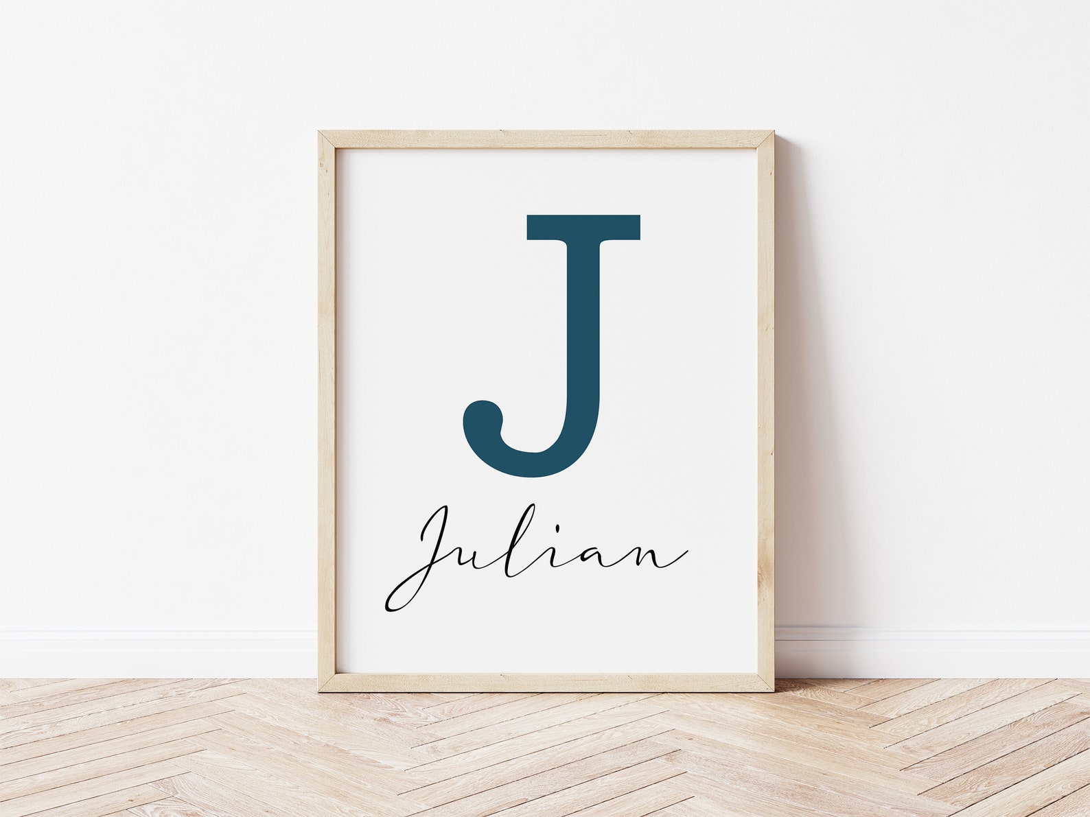 Custom Initial Name Printable Baby Wall Art Baby Boy Baby Etsy