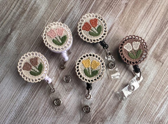 Badge Reel, Teacher Badge Reel, Nurse Badge Reel,  Flower Badge Holder, Retractable Badge Reel, Valentine Badge Reel, Heart Badge Reel