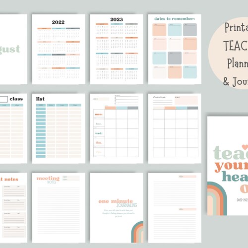 Teacher Planner 20222023 Lesson Planner Printable Printable Etsy