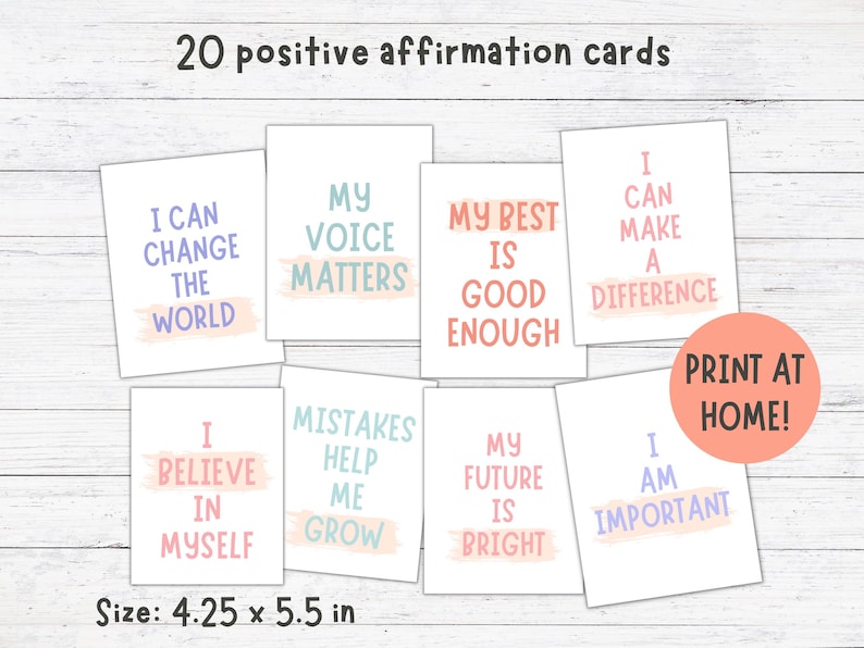 Positive Affirmation Cards Printable Affirmation Cards Etsy