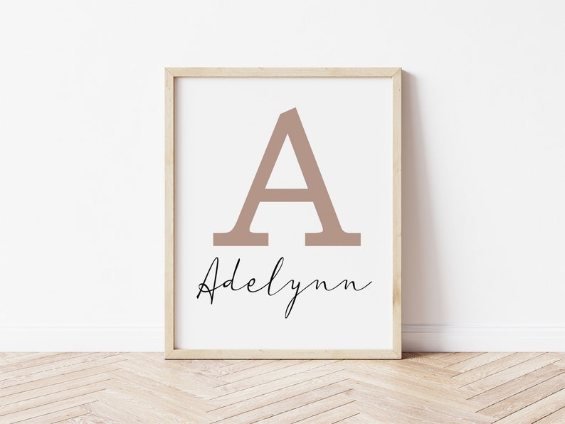 Custom Initial Name Printable Baby Wall Art Baby Boy Baby Etsy