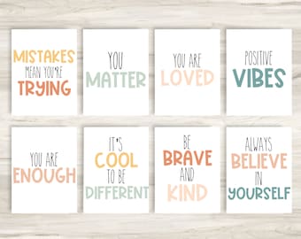 Inspirierende Klassenzimmer Poster, positive Affirmationen (Digitaler Download)