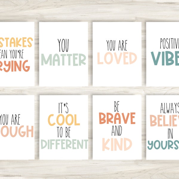 Inspirational Classroom Posters, Positive Affirmation, Classroom Decor, Growth Mindset, Printable Classroom Posters, Classroom Quotes