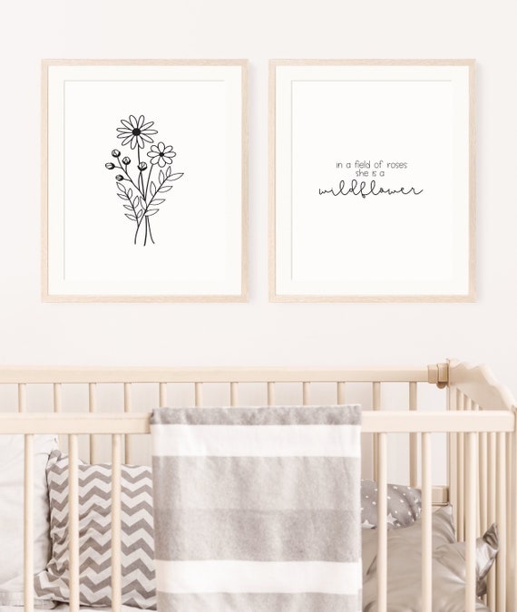 In A Field Of Roses She Is A Wildflower, Wildflower Print, Printable, Wall Art, Nursery Decor, Home Decor, DIGITAL DOWNLOAD