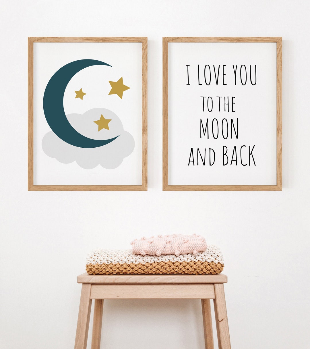 To the Moon and Back, Nursery Wall Art, Printable, Moon and Stars, Moon ...