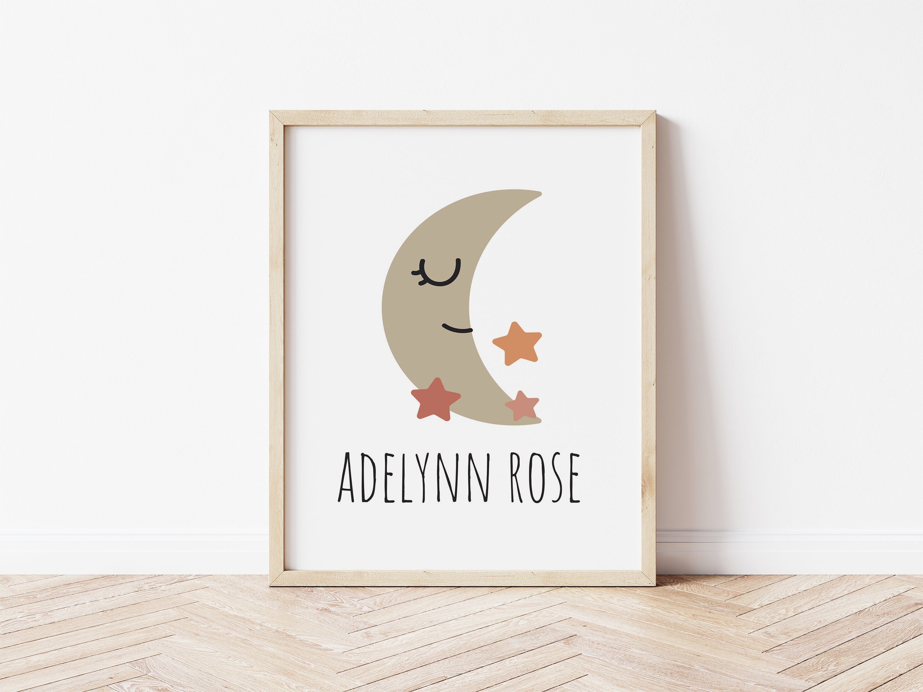 Moon and Stars Printable Name Printable Custom Name | Etsy
