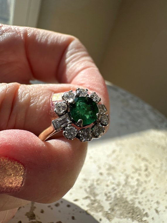 Vintage Emerald and Diamond Ring - image 1