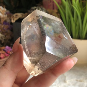 Smokey Quartz Freeform with Baby Rainbows, Smoky Quartz Free Form, Rainbow Smokey Quartz, Faceted Smokey Quartz, Smokey Quartz Gem