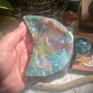 Ocean Jasper Crescent Bowl, Ocean Jasper Bowl, Crystal Moon Bowl, Ocean Jasper Moon, Crescent Moon Bowl, Moon Bowl, Crystal Bowl, OJ Bowl