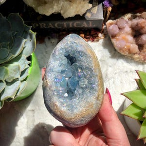 Angel Aura Celestite Cluster, Celestite Crystal Cluster, Celestite Egg, Aura Celestite, Angel Aura Crystal, Celestine Cluster, Celestine