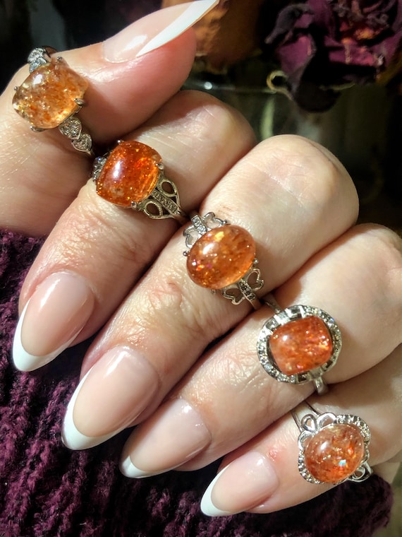 ONE Arusha Sunstone Adjustable Silver Ring, Sunst… - image 3