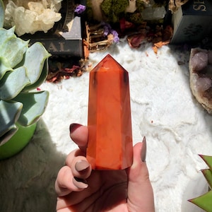 Red Carnelian Agate Tower, Carnelian Crystal Tower, Carnelian Agate, Crystal Tower, Banded Carnelian Tower, Carnelian Crystal, Carnelian