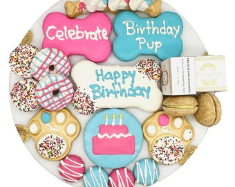 Gourmet Dog Birthday Treats Box, Handmade Macarons