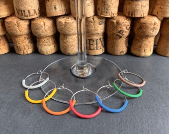 Wine Glass Tags in Crescent Shape | Wine Lover Gifts | Set of 8