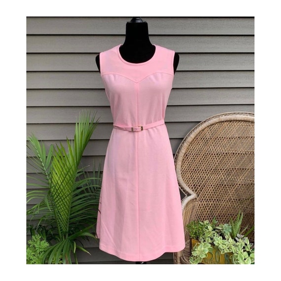 1970s Vintage Pink Mod Classic Dress by Andrea Ga… - image 2