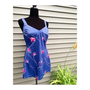 1960s - 1970s Union Made Vintage Bathing Suit by Roxanne - Floral, 1964-1973