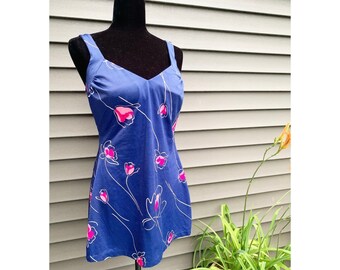 1960s - 1970s Union Made Vintage Bathing Suit by Roxanne - Floral, 1964-1973