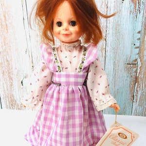 Vintage 1982 Ideal Crissy Doll: Country Fashion Gingham Dress
