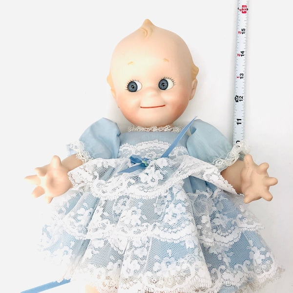 Vintage Kewpie Girl de Jesco, muñeca Kewpie Girl de 14 pulgadas con vestido original, Cameo de Jesco Kewpie Doll, Kewpie de los años 70, Bisque Porcelain Doll