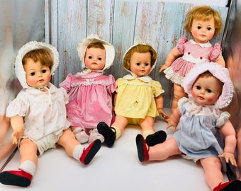 Vintage 1962 Ideal Kissy Doll, 22 Inch - Squeeze Arms Pucker Lips