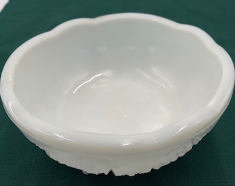 ヴィンテージ マッキー トルテック パターン ミルク ガラス ボウル 3