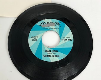 Vintage Record 45, Marianne Faithful, The Sha la la Song and Summer Nights, London Studios