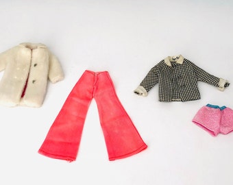 Vintage Mattel doll clothes from 1960's - 1980's, Barbie shorts, Tressy top, Skipper coat, Barbie pants, sold individually or together
