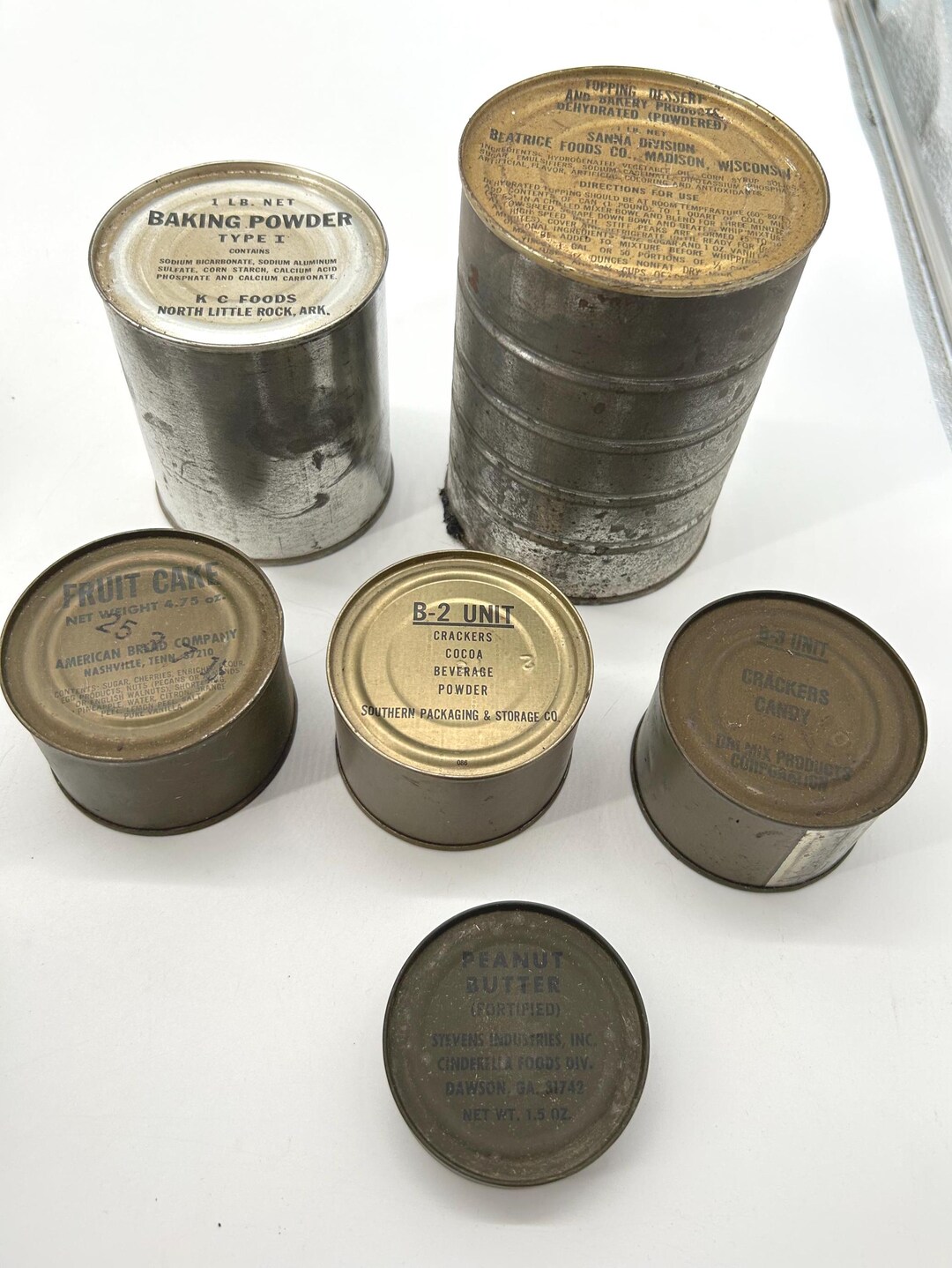 Old Ration Cans WWII U.S. Army Ration Can, Steel Military Food Tin, Display Only ...