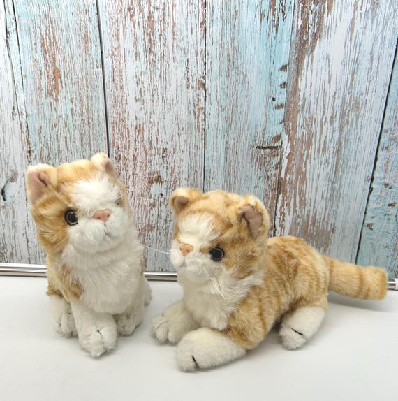 Vintage Plush Kittens! Orange Tabby/white Kitty, Prima Creations