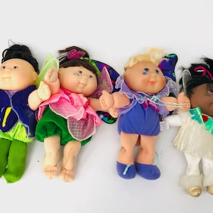 Vintage CPK Garden Fairies and Butterfly Dolls, 8&quot; dolls, Vintage Mattel CPK dolls, 1995 Cabbage Patch Fairies, Butterfly