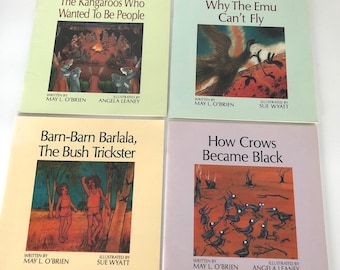 Aboriginal Wongutha Fables: Australian Children's Book Set, Australian author May O'Brien, illustrated Aboriginal books, animal fables