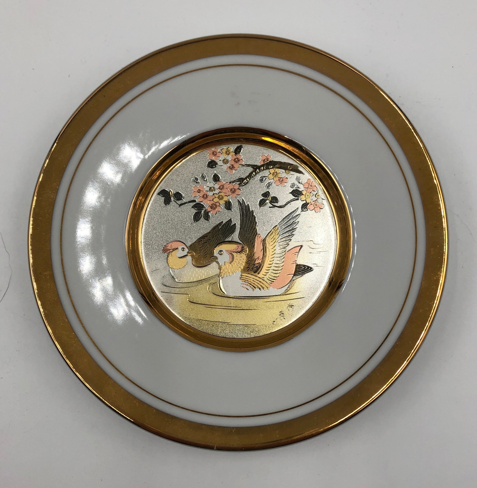 Vintage Japanese Chokin Decorative Plate 6 inches gold trim Etsy