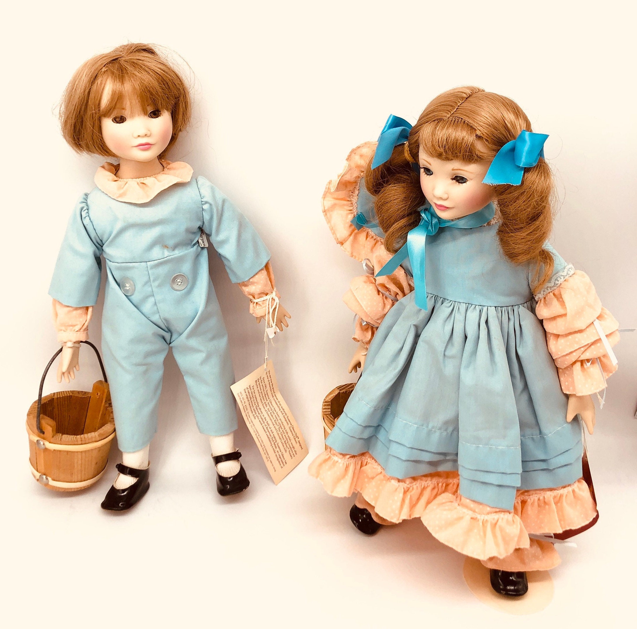 Vintage Jack and Jill Dolls, Suzanne Gibson Dolls, Nursery Rhyme