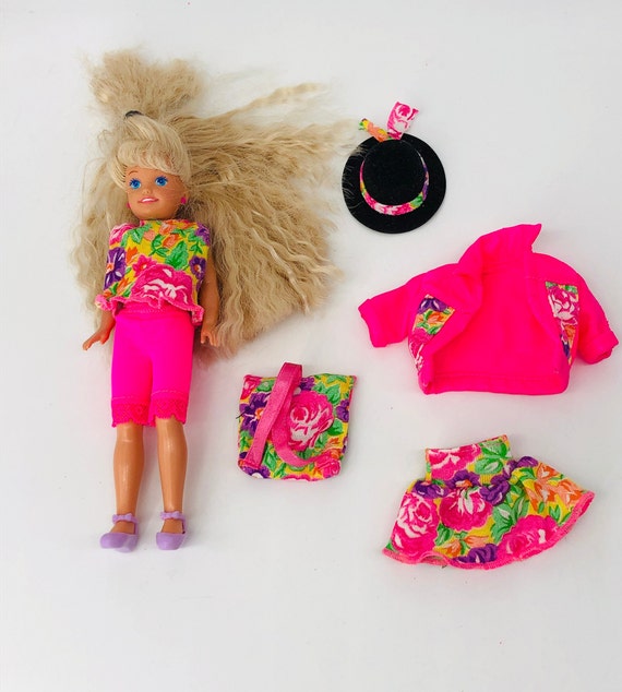 Vintage Mattel Stacie Doll, Barbie's Littlest Sister, Model 4240, 7 1/2,  Has Most of Clothes From Outfit, Very Good Condition, 1991 