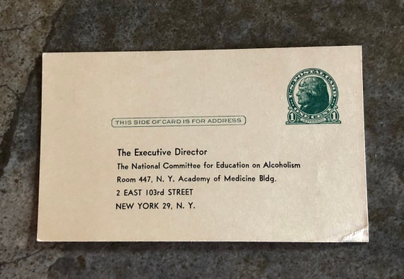 Vintage 1 Cent Jefferson Postal Card ~1944 Preprinted, Prepaid