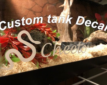 Custom Tank/Aquarium Sticker with Name and Silhuoette of Pet!