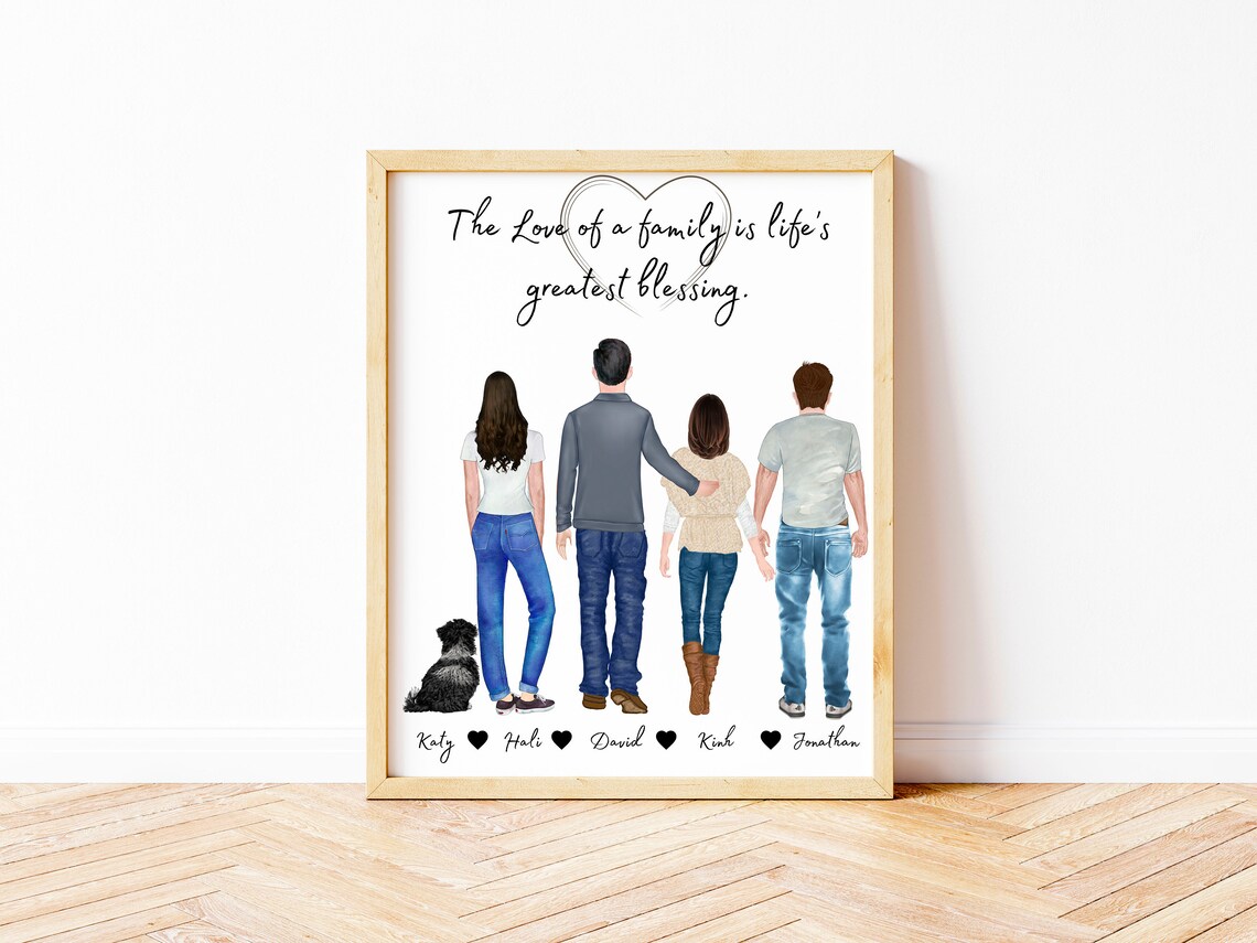 Personalized Family Wall Art Family Portrait Home Decor Etsy