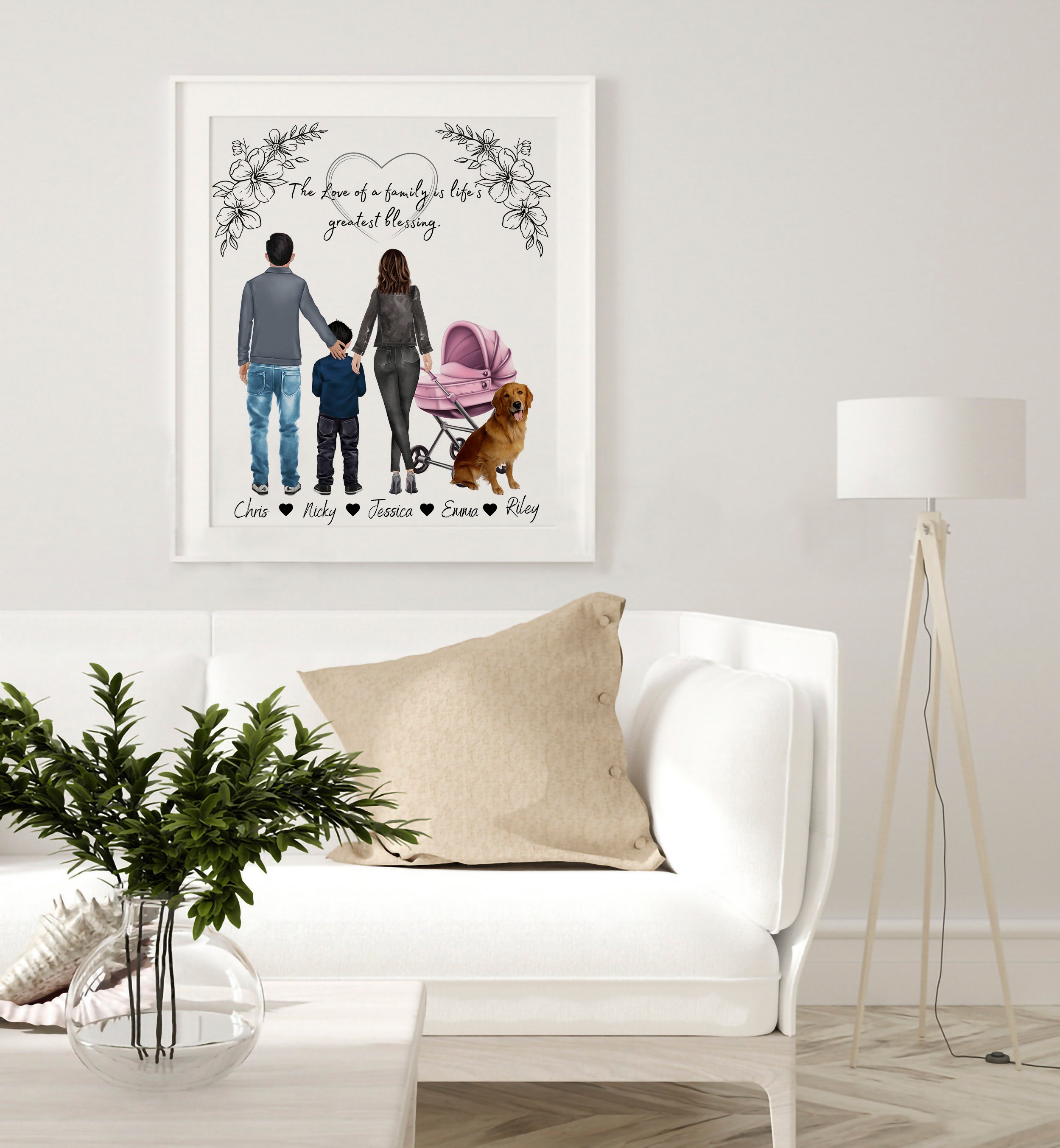 Personalized Family Wall Art Family Portrait Home Decor Etsy