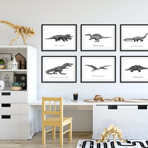 Dinosaur Fossil Wall Art Set of 9 Dino Nursery Wall Art - Etsy