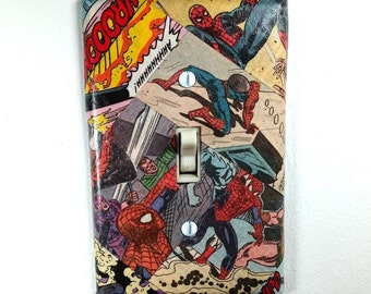 AMAZING SPIDERMAN SUPERHERO SINGLE GFI LIGHT SWITCH WALL PLATE BOY BEDROOM DECOR AMAZING SPIDERMAN SUPERHERO SINGLE GFI LIGHT SWITCH WALL PLATE BOY BEDROOM DECOR