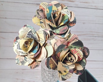 Star Wars Comic Book Roses - Handmade Paper Flowers - Star Wars Gift for Him - Birthday - Wedding Gift - Star Wars Wedding - Star Wars Decor