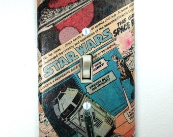 Star Wars Light Switch Plate Cover - Custom Star Wars Comic Book Wall Plate - Star Wars Man Cave - Star Wars Bedroom Decor - Geek Home Decor