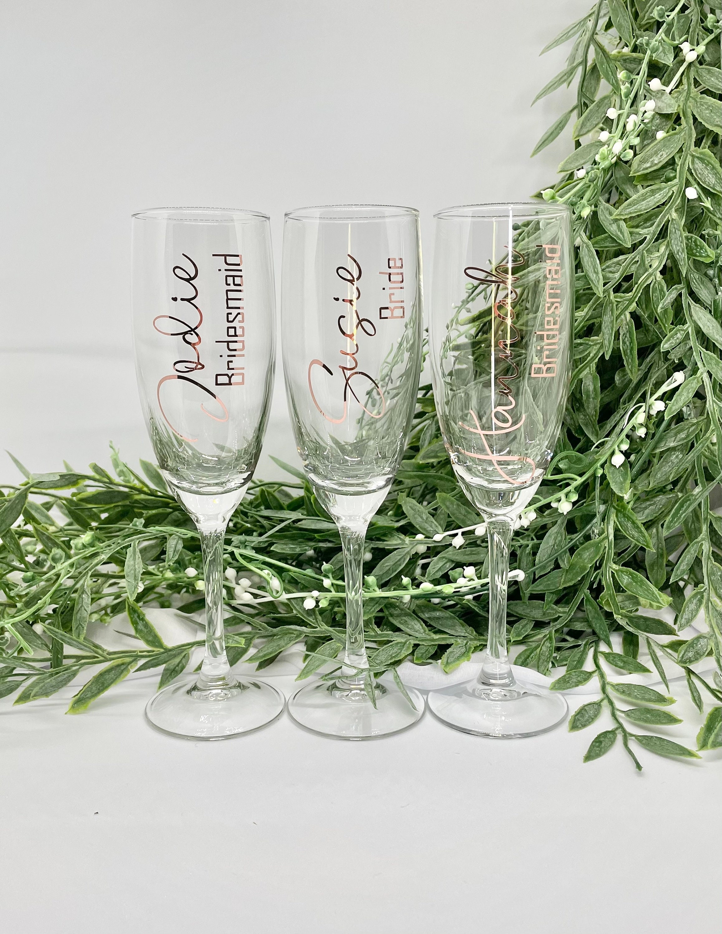 GLASS Champagne Personalised Bridesmaid Champagne Flute Etsy