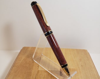 Handmade Writing Pen, Cigar style Big Ben Pen, Padauk Wood, 24kt gold finish, Gift Idea, Collector Pen